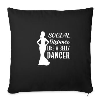Social Distance Humorous Person Gift - Sofa pillowcase 17,3'' x 17,3'' (45 x 45 cm) - black - Front