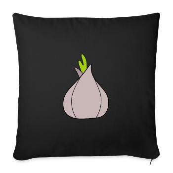 Légumes à l’oignon végétaliens - Housse de coussin décorative 45 x 45 cm - noir - Devant