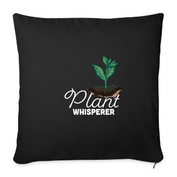 Vintage Gardener Quote Plant Whisperer Funny G - Sofa pillowcase 17,3'' x 17,3'' (45 x 45 cm) - black - Front