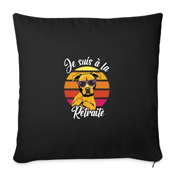 je suis à la retraite - Housse de coussin décorative 45 x 45 cm - noir - Devant
