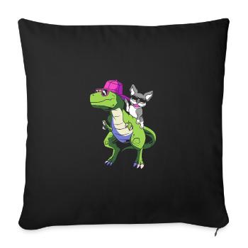 Boston Terrier - Housse de coussin décorative 45 x 45 cm - noir - Devant