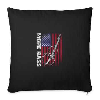 More bass - no treble - double bass for bass players - Sofa pillowcase 17,3'' x 17,3'' (45 x 45 cm) - black - Front