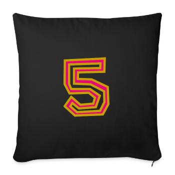 5. 5 YEARS. 5th ANNIVERSARY. 5 YEAR ANNIVERSARY - Sofa pillowcase 17,3'' x 17,3'' (45 x 45 cm) - black - Front