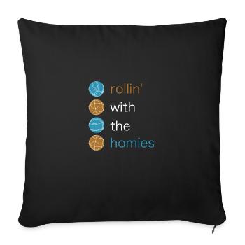Tournoi de balle de boccia Cadeau de bowling - Housse de coussin décorative 45 x 45 cm - noir - Devant