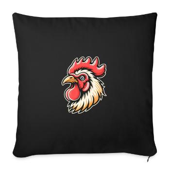 Comic Rooster Head Photorealistic - Sofa pillowcase 17,3'' x 17,3'' (45 x 45 cm) - black - Front