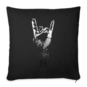Signe de musique Hand Metal - Housse de coussin décorative 45 x 45 cm - noir - Devant