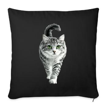 Amerikanische Locken - Sofakissenbezug 45 x 45 cm - Schwarz - Vorne