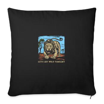 African Lion 2024 02 - Sofa pillowcase 17,3'' x 17,3'' (45 x 45 cm) - black - Front