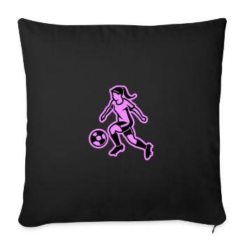 Soccer Woman Soccer Woman - Sofa pillowcase 17,3'' x 17,3'' (45 x 45 cm) - black - Front