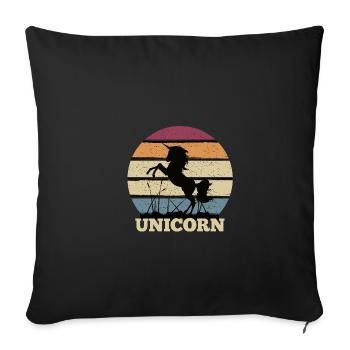 Licorne - Housse de coussin décorative 45 x 45 cm - noir - Devant