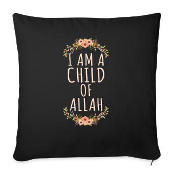 Allah Islam Muslim Mohammed Koran Mecca Gift - Sofa pillowcase 17,3'' x 17,3'' (45 x 45 cm) - black - Front