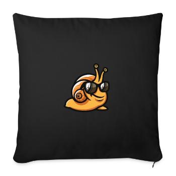 Escargot Cool Animal - Housse de coussin décorative 45 x 45 cm - noir - Devant