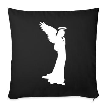 Engelsilhouette seitlich, weihnachtsengel - Sofakissenbezug 45 x 45 cm - Schwarz - Vorne