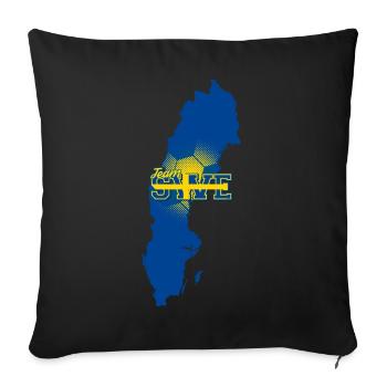 Carte de l’équipe SWE Suède avec modèle de balle - Housse de coussin décorative 45 x 45 cm - noir - Devant