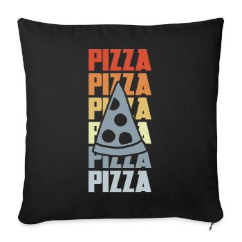 Retro Pizza - Sofa pillowcase 17,3'' x 17,3'' (45 x 45 cm) - black - Front