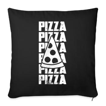 Slice of pizza - Sofa pillowcase 17,3'' x 17,3'' (45 x 45 cm) - black - Front