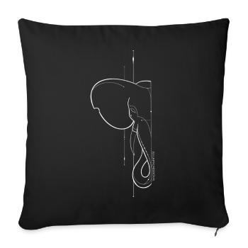 Elephant Tattoo Design - Sofa pillowcase 17,3'' x 17,3'' (45 x 45 cm) - black - Front