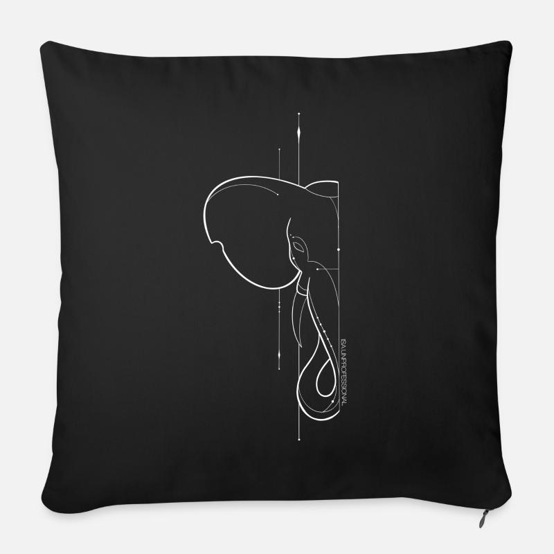 Elefant Tattoo Design - Sofakissenbezug 45 x 45 cm - Schwarz