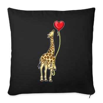 Giraffe Balloon - Sofa pillowcase 17,3'' x 17,3'' (45 x 45 cm) - black - Front