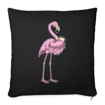 Sandwich flamant rose - Housse de coussin décorative 45 x 45 cm - noir - Devant