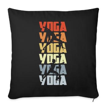 Yoga Vintage Look - Housse de coussin décorative 45 x 45 cm - noir - Devant