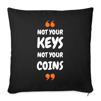 Sécurité de Bitcoin 2025 - Pas vos clés, pas votre COI - Housse de coussin décorative 45 x 45 cm - noir - Devant