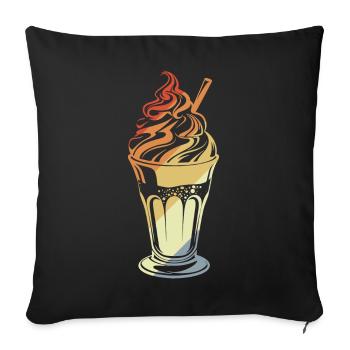 Eisbecher Retro Stil - Sofakissenbezug 45 x 45 cm - Schwarz - Vorne