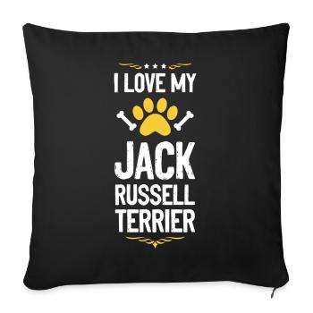 I Love My Jack Russell Terrier - Sofakissenbezug 45 x 45 cm - Schwarz - Vorne