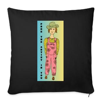 Free the Artist in You - Sofa pillowcase 17,3'' x 17,3'' (45 x 45 cm) - black - Front