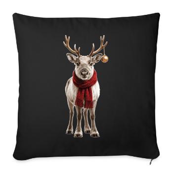 Rennes de Noël fiers - Housse de coussin décorative 45 x 45 cm - noir - Devant