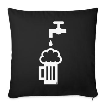 Bierkrug Zapfhahn (Bier Maßkrug Bierseidel White) - Sofakissenbezug 45 x 45 cm - Schwarz - Vorne