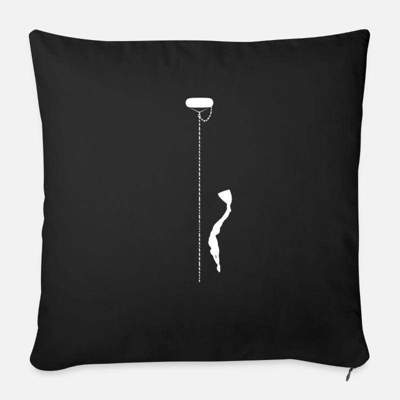 Plongeur apnee en mono palme - Housse de coussin décorative 45 x 45 cm - noir
