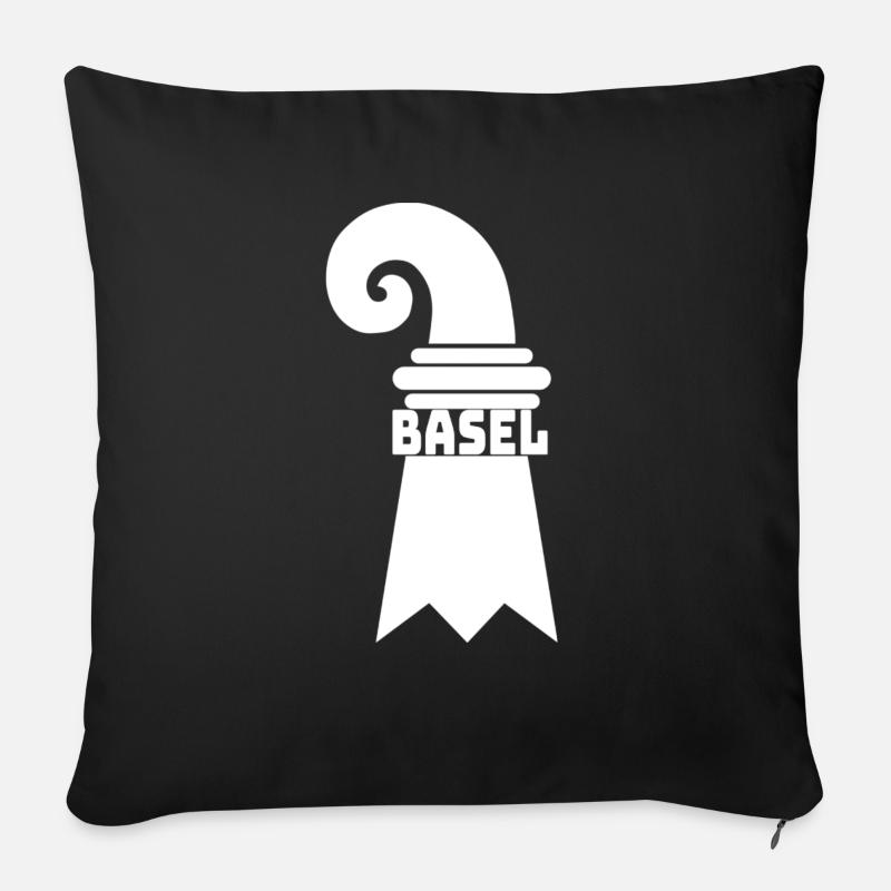 Baslerstab - Sofakissenbezug 45 x 45 cm - Schwarz