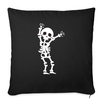 skeleton - Sofa pillowcase 17,3'' x 17,3'' (45 x 45 cm) - black - Front