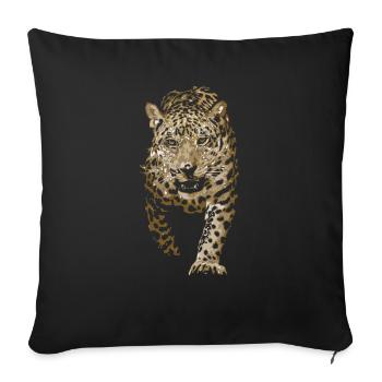 Léopard, Léopard indien, Léopard de Perse - Housse de coussin décorative 45 x 45 cm - noir - Devant