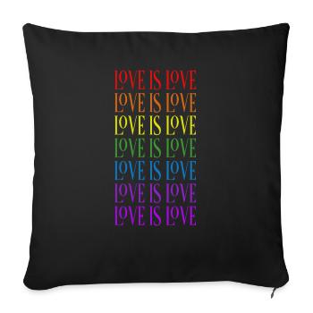 love is love - Sofa pillowcase 17,3'' x 17,3'' (45 x 45 cm) - black - Front