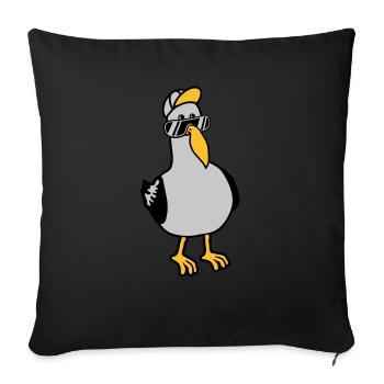 Cool Seagull Lunettes de soleil Bonnet - Housse de coussin décorative 45 x 45 cm - noir - Devant