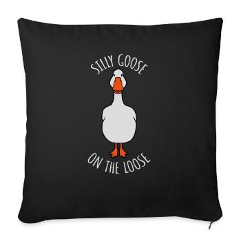 goose on the loose - Sofa pillowcase 17,3'' x 17,3'' (45 x 45 cm) - black - Front