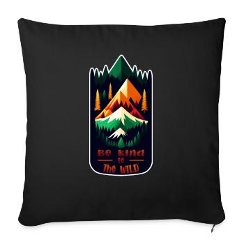 Being good with nature - mountain hiking - Sofa pillowcase 17,3'' x 17,3'' (45 x 45 cm) - black - Front