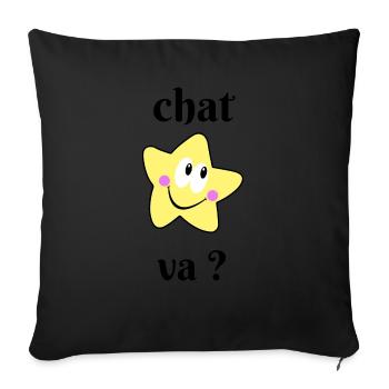 Chat va ? - Housse de coussin décorative 45 x 45 cm - noir - Devant