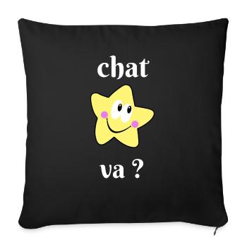 Cat goes? - Sofa pillowcase 17,3'' x 17,3'' (45 x 45 cm) - black - Front