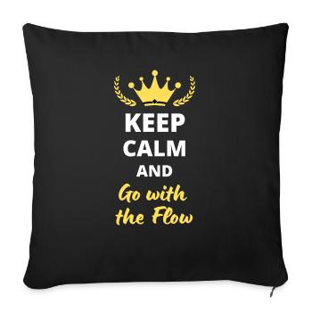 “Keep Calm and Go with the Flow” - Détente - Housse de coussin décorative 45 x 45 cm - noir - Devant