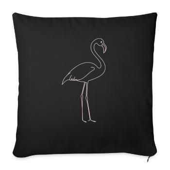 Pink flamingo - Sofa pillowcase 17,3'' x 17,3'' (45 x 45 cm) - black - Front