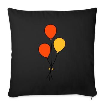 Luftballons dreifarbig - Sofakissenbezug 45 x 45 cm - Schwarz - Vorne