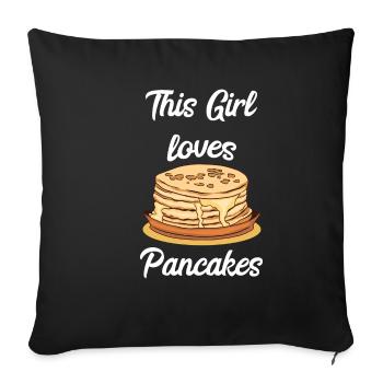 Pancake Pfannenkuchen Süßes Frühstück Essen - Sofakissenbezug 45 x 45 cm - Schwarz - Vorne
