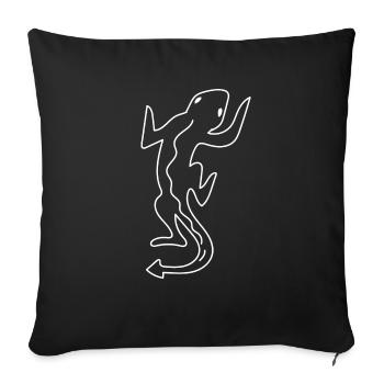 Gecko Cute Lizard Reptiles Simple Drawing - Sofa pillowcase 17,3'' x 17,3'' (45 x 45 cm) - black - Front