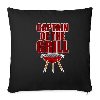 Capitaine Du Grill 2 - Housse de coussin décorative 45 x 45 cm - noir - Devant