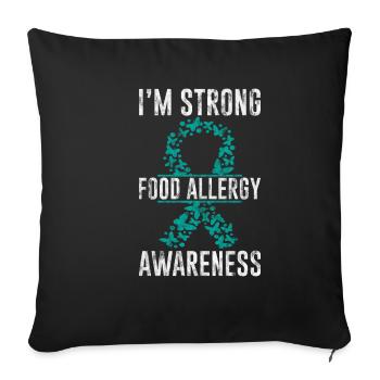Je suis fort, Sensibilisation aux allergies alimentaires 3 - Housse de coussin décorative 45 x 45 cm - noir - Devant