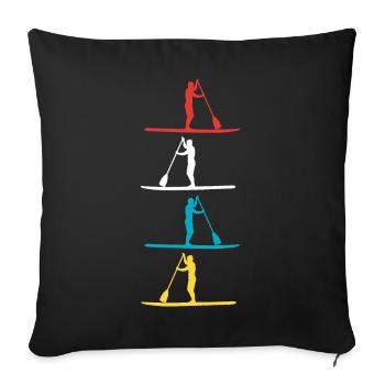 Stand Up Paddling SUP Surfer Cadeau - Housse de coussin décorative 45 x 45 cm - noir - Devant