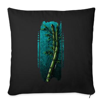 Tranquil Bamboo Grove - Sofa pillowcase 17,3'' x 17,3'' (45 x 45 cm) - black - Front